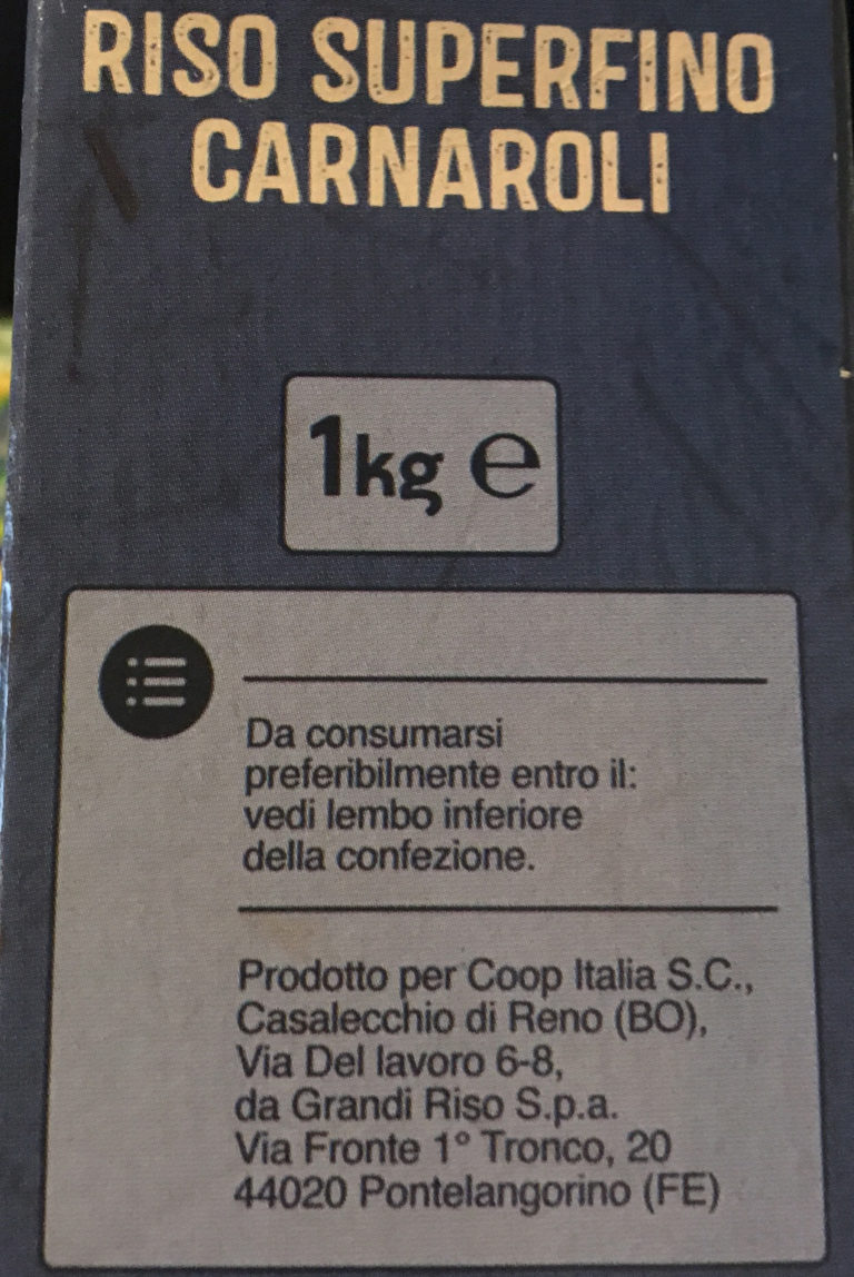 Pasta e riso. Scatta l’obbligo indicazione di origine in etichetta