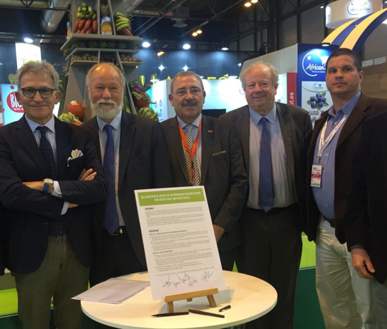 Firmato a Madrid un protocollo di intenti fra le Organizzazioni Interprofessionali ortofrutticole europee