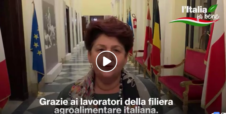 Coronavirus. ‘Io non rinuncio alle tradizioni. Anche a tavola’. Appello video del ministro Bellanova a consumare italiano