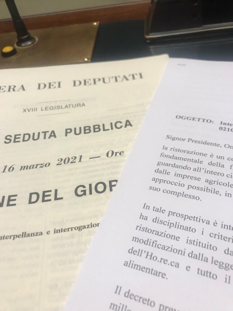 Gestione fondo filiera ristorazione. Centinaio risponde alle interrogazioni alla Camera