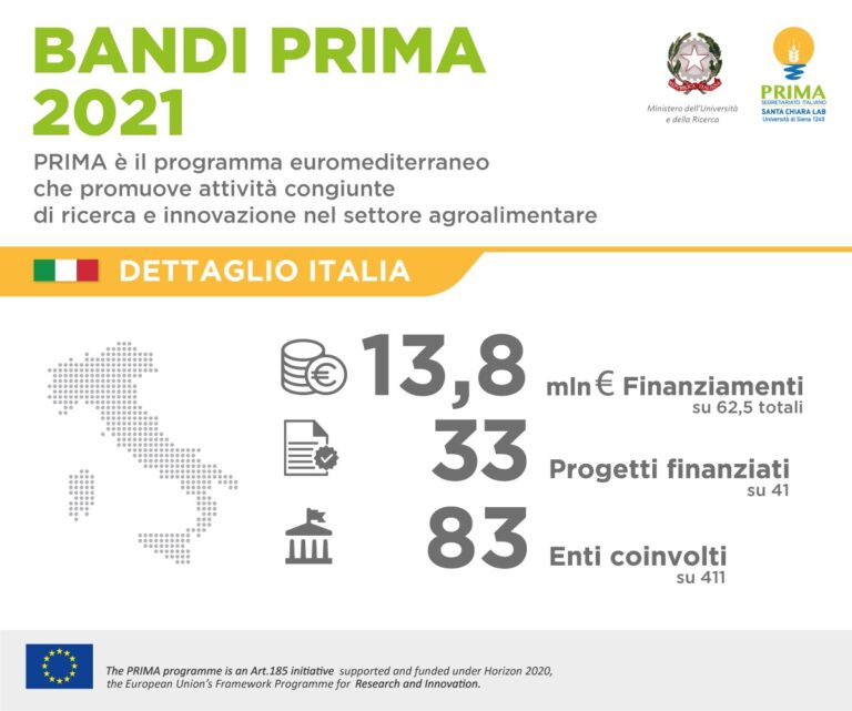 Agrifood nel Mediterraneo: finanziati 17 progetti di ricerca a guida italiana