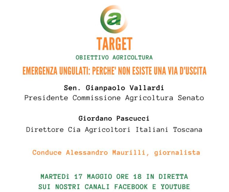 Target. Emergenza ungulati: perchè non esiste una via d’uscita. Martedì 17 maggio ore 18