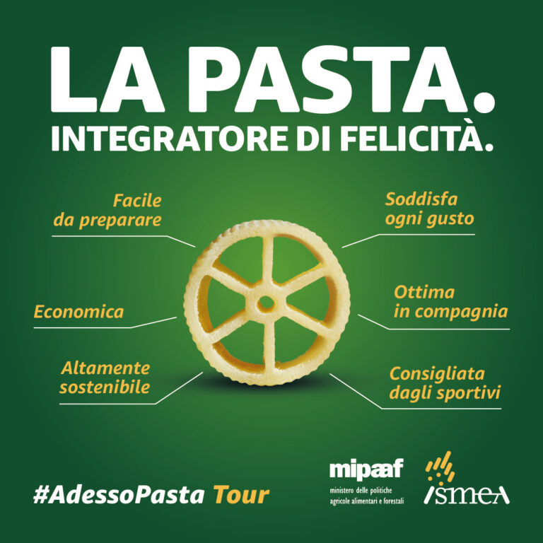 Giornata mondiale della pasta, ISMEA: “Tour nazionale #AdessoPasta appena concluso conferma passione degli italiani di tutte le età per la pasta”