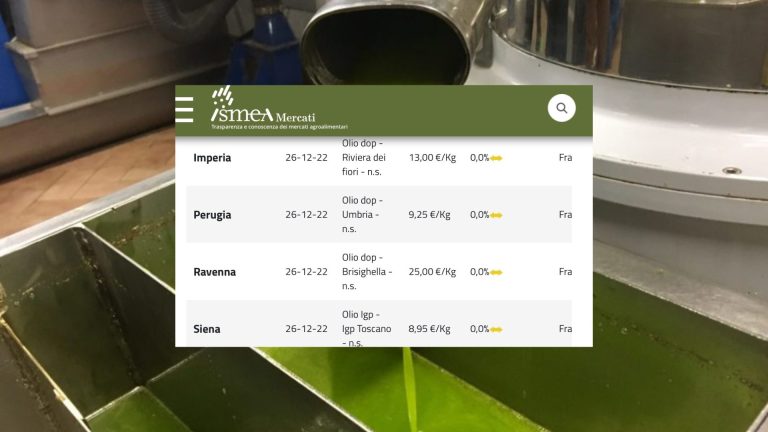 Olio d’oliva: quotazioni invariate su 16 piazze italiane nelle prime quotazioni 2023 (3 gennaio)