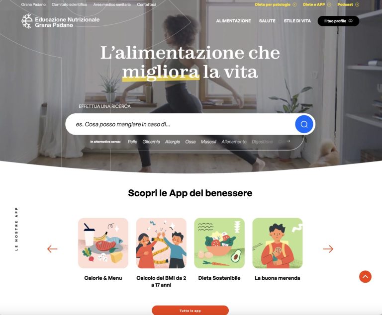 Educazione Nutrizionale Grana Padano, è online il nuovo portale