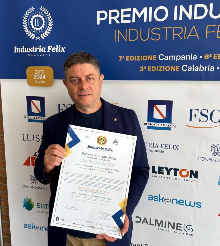 A Cantina di Venosa il Premio Industria Felix – L’Italia che compete